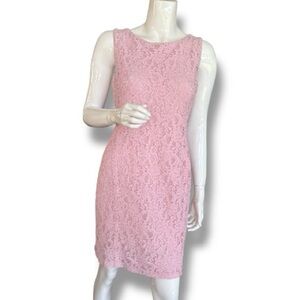 Ralph Lauren Pink Lace Midi Dress